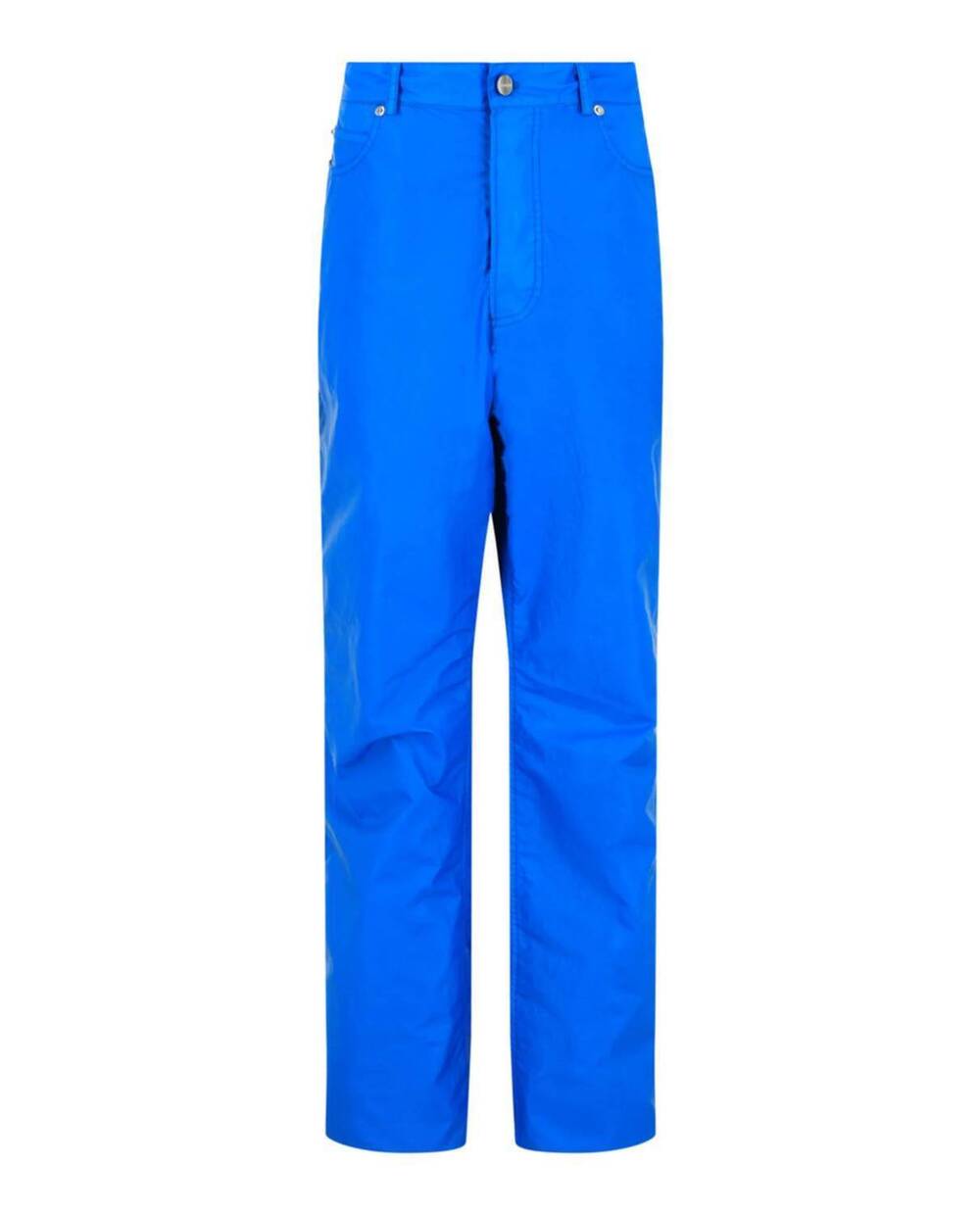 NEW SALVATORE FERRAGAMO men's coated straight leg pants in blue